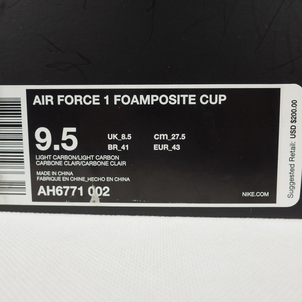 Nike Men's Air Force 1 Foamposite Cup Carbon 9.5 - Picture 7 of 7